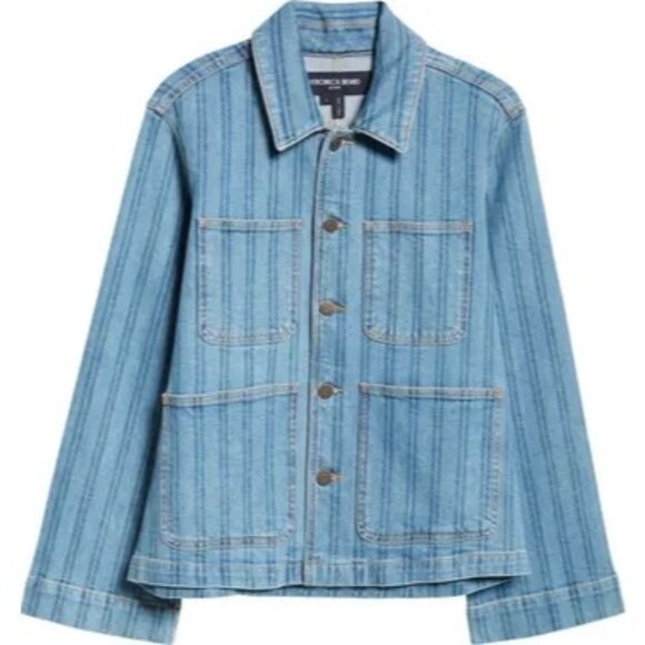 Veronica Beard NWT Dahl Stripe Denim Chore Jacket Size XS - Picture 1 of 5